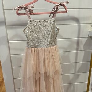 Nordstrom Sparkling Cream and Pink Formal Dress by Love, Nickie Lew
